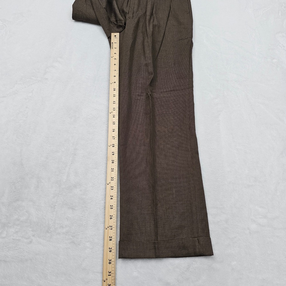 Polo Ralph Lauren Pants Mens 31x30 Brown Pleated Cuffed Preppy Academia Ivy - Picture 8 of 11